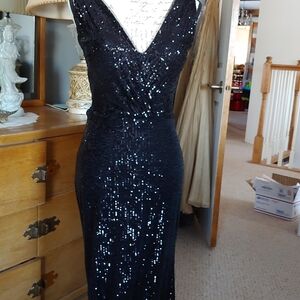 Xscape Black Sequin Prom Dress